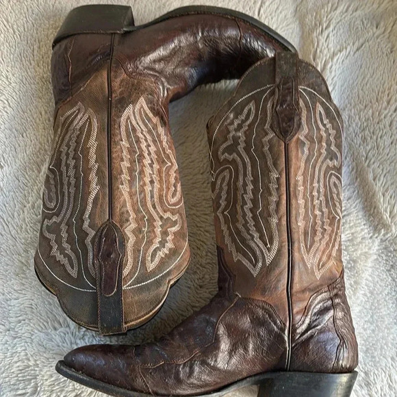 J.B.Dillon men’s ostrich cowboy boot size 8 - Picture 7 of 11